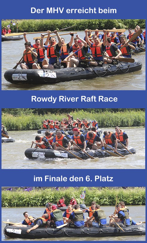 6. Platz beim Rowdy River Raft Race