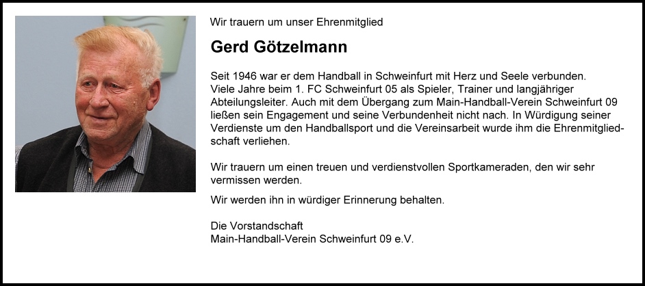 Nachruf Gerd Götzelmann